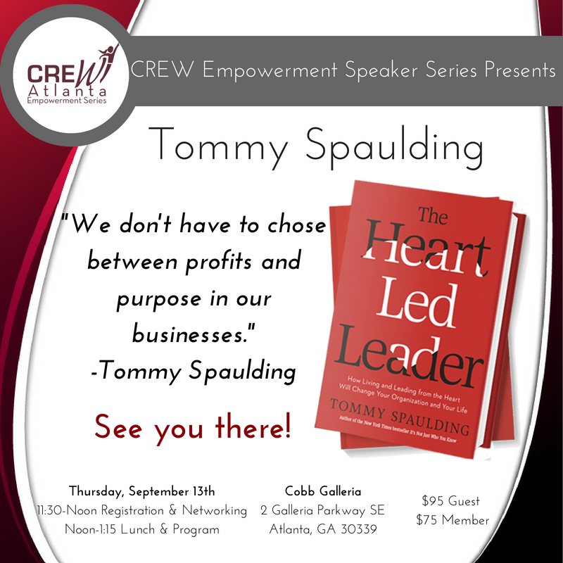 crewatlanta's tweet photo. Come hear Tommy Spaulding explain how business can flourish through Heat-Lead Leadership. #crewatl https://t.co/FPaHFg4sqU
