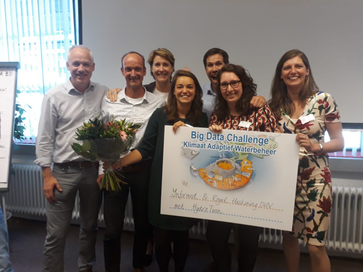 Partnership and digital innovation brought us succes together with data science company @Ynformed in our pitch on HydroTwin, winning the Big Data Challenge of Water Board Rivierenland. Read more on our digital twin royalhaskoningdhv.com/en-gb/news-roo…