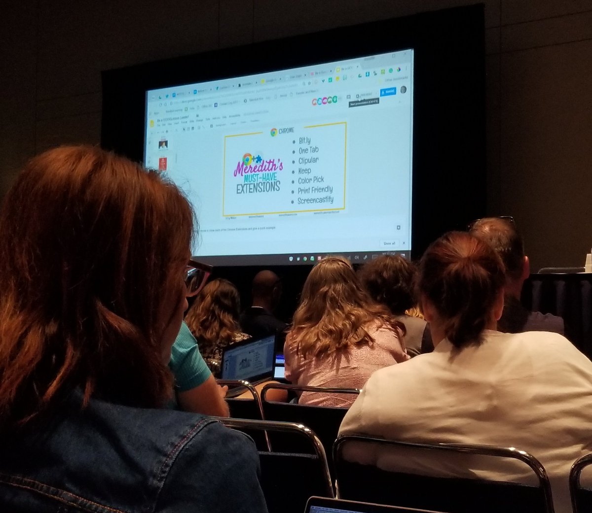 Last day @iste ended with such great Googlicious energy with <a href="/meredithakers/">Dr. Meredith Akers</a> amazing presentation! #ISTE18