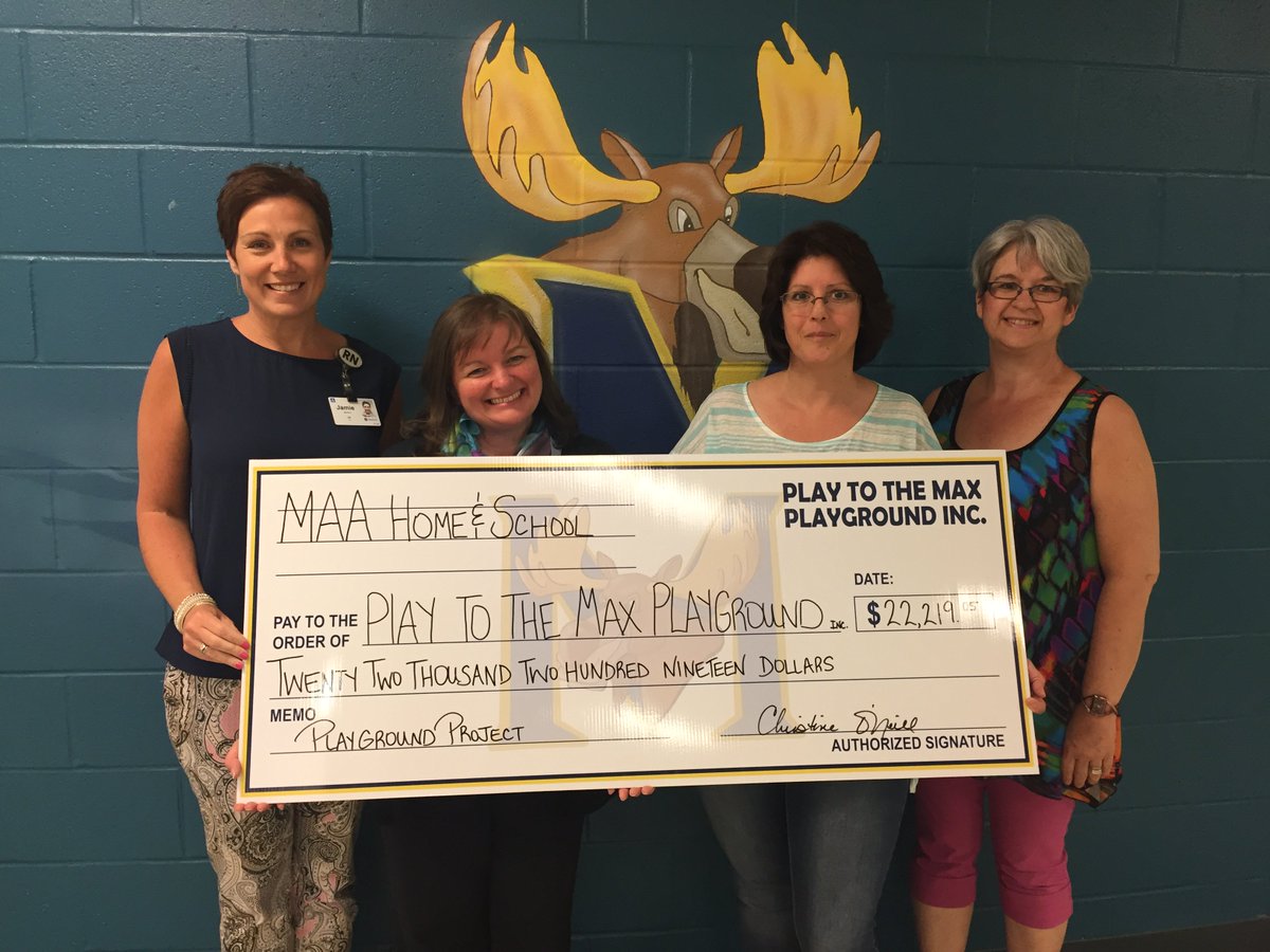 Let's keep the Thank You's rolling - President of <a href="/AitkenAcademy/">Max Aitken Academy</a> Home and School Association presented board members with a $22,219.53 final tally for their fundraising efforts this school year for our #playgroundproject!  That's phenomenal!! #hardwork #dedicatedvolunteers