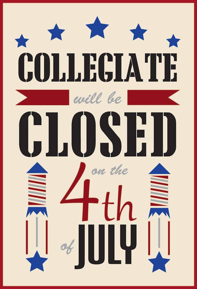 CollConnBG's tweet photo. We will be closed on the 4th, but open the rest of the week 10-5! https://t.co/dk7Re6AAIw