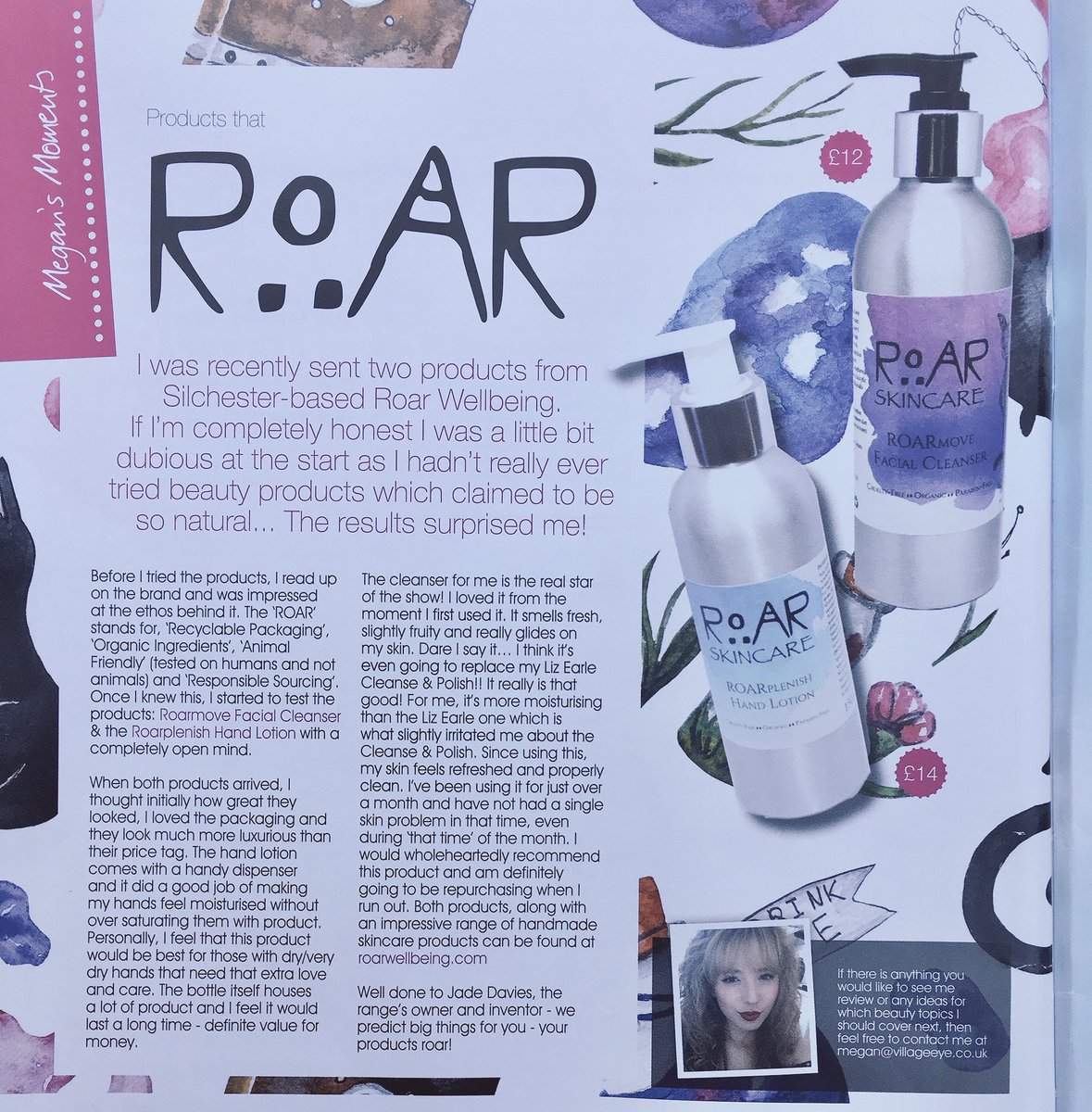 ROAR_Wellbeing's tweet photo. So excited to be featured in @VillageEyeMag this month! Thank you guys for your amazing review ❤️ https://t.co/HkL9NSWRnV
