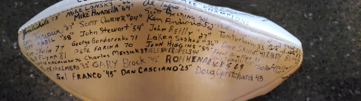 BCCoach94's tweet photo. Just received this from my #PassaicValleyRegionalHighSchool football coach. Joe Biscaha proudly displayed this ball for 43 years. Why send it to me? He said it belongs to our special group of guys. I'm starting to share it now. Love my teammates &amp; coaches. They made me who I am. https://t.co/Qu2C0eTu10