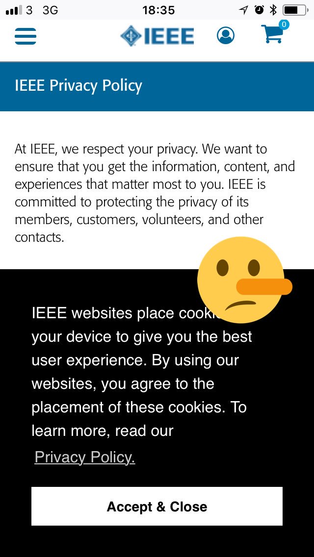 IEEE privacy policy  “we respect your privacy”
