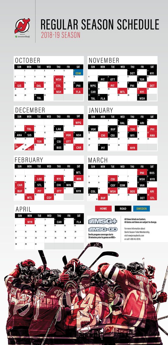 new jersey devils december schedule 
