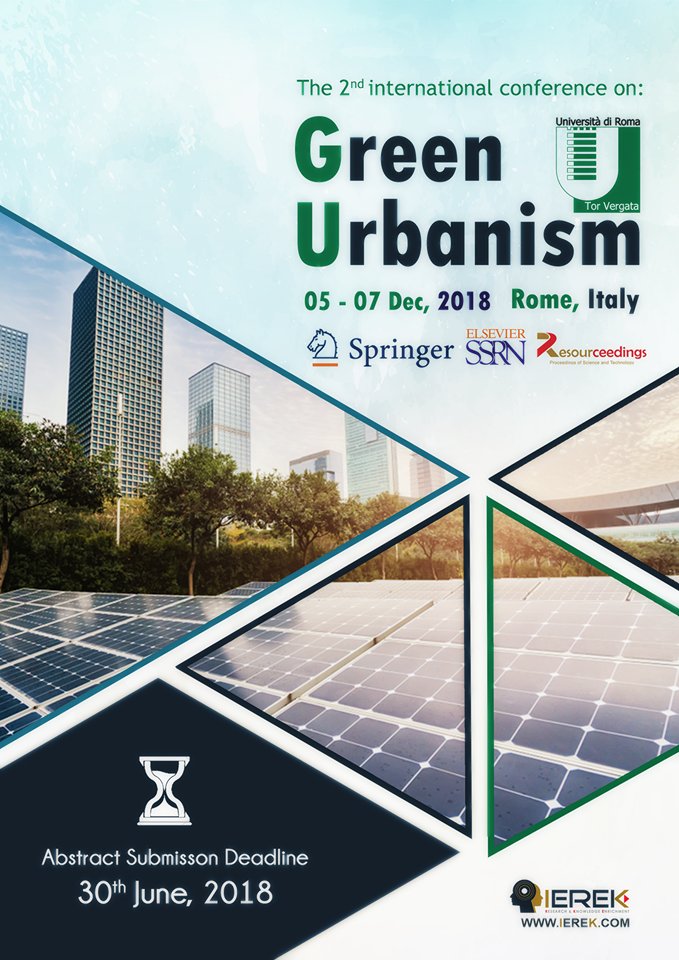 GUIEREK's tweet image. Important #Reminder!
Abstract submission deadline is on the 30th of June for the 2nd  international conference “#Green Urbanism”
It will cover more than 20 topics which are related to #Sustainable cities.
Take the chance and submit your abstract now: goo.gl/6pkatx
