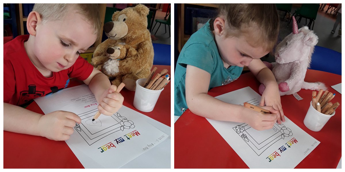MyFirstFriends3's tweet photo. Here are our children drawing pictures of their teddy bears. #MyFirstFriends #Childcare #Rubery https://t.co/AIm7D01BsW