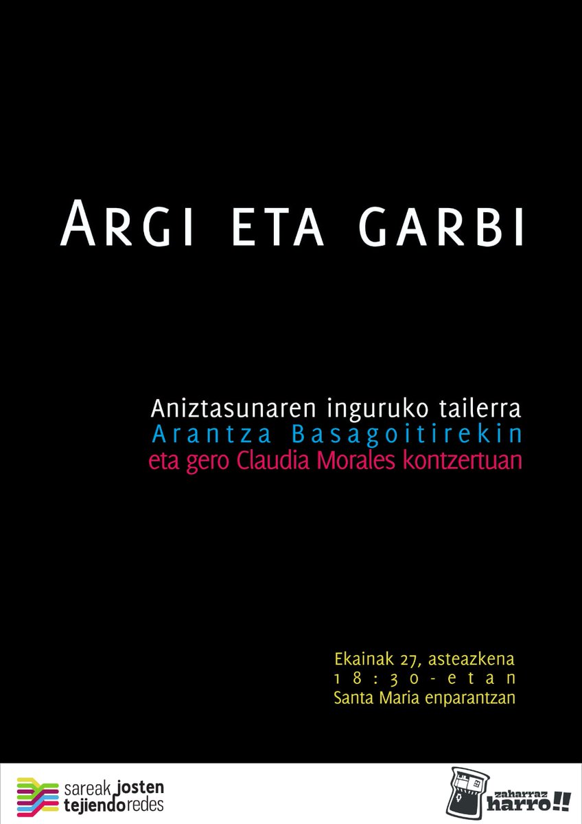 goian_gasteiz's tweet photo. Gaur arratsaldean badugu zer egin! #Zaharrazharro https://t.co/UFTIxQ6IeC