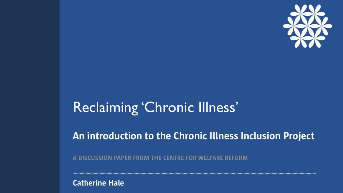 Title page of Reclaiming Chronic Illness discussion paper. Click link in tweet to read paper