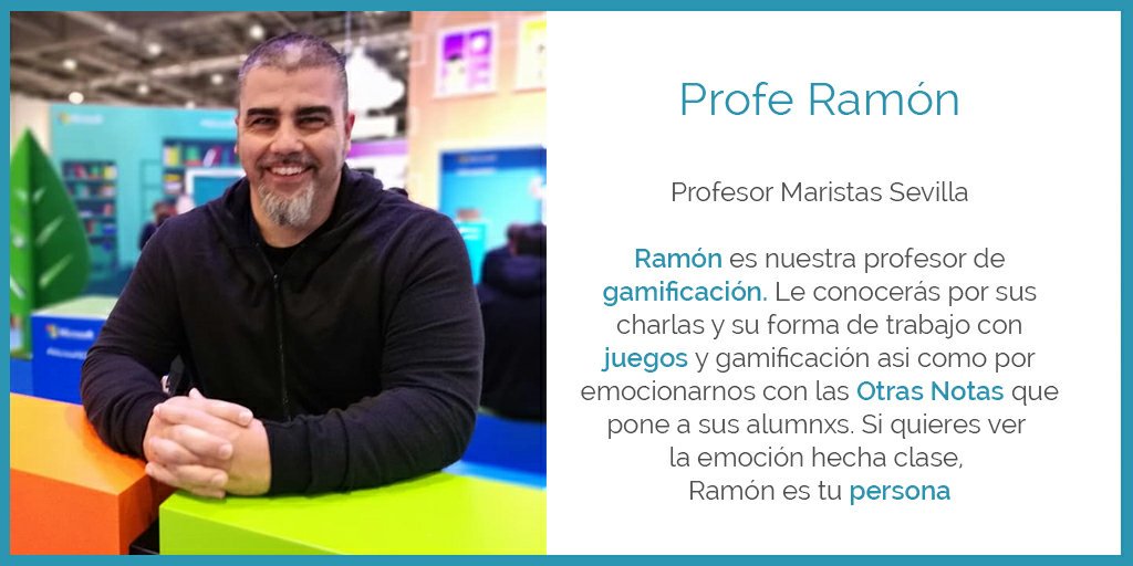 lab_possible's tweet photo. Conoce a los profesores del Experto en Tecnologías del Aprendizaje y el Conocimiento. Hoy te presentamos a @Profe_RamonRG, experto gamificador, profesor de vocación y autor de las otras notas. Si quieres aprender del mejor, apúntate en https://t.co/0wJeXyz9kt https://t.co/7P3tvn2Goo