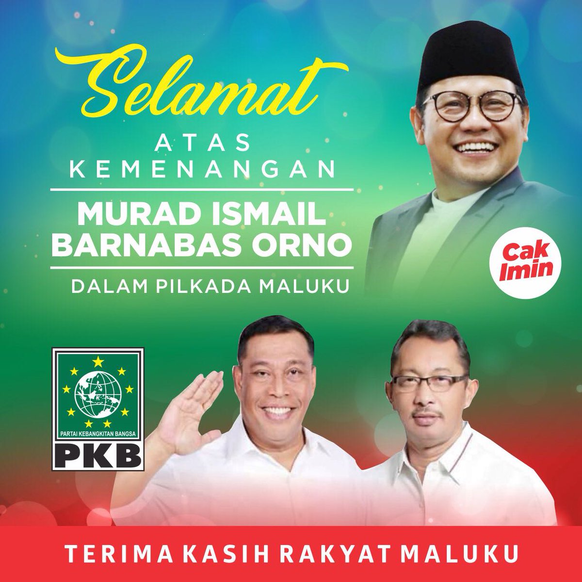 <a href="/cakimiNOW/">A Muhaimin Iskandar</a> <a href="/DPP_PKB/">DPP PKB</a> <a href="/Kadir_Karding/">Abdul Kadir Karding</a> <a href="/manika_ARB/">ARBIT MANIKA</a> <a href="/Jkw_CakImin/">KORNAS JOIN 2019 🏛</a> @Ance_Sir
#Selamat Kepada Cagub yg menang hasil quiq qount