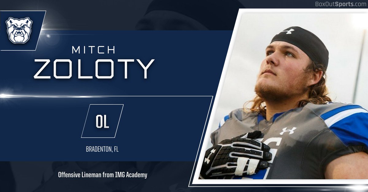 ButlerUFootball's tweet photo. Powerful, physical and punishing Offensive Lineman from IMG Academy.  Welcome Mitch Zoloty to the Butler Football family!  The Offensive Line group just got a lot nastier!!  #TheButlerFBWay https://t.co/GwmlTO5azd