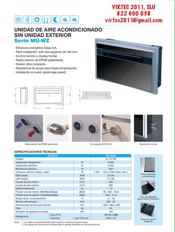 VIRTEC's tweet image. Aire acondicionado sin unidad exterior ideal para oficinas o viviendas que no le permitan colocar el equipo en fachadas, bocapatios o azoteas
Para más información envíenos un e-Mail a virtec2011@gmail.com y beneficie de nuestros descuentos