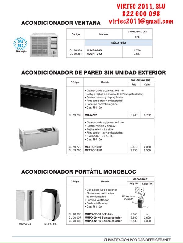 VIRTEC's tweet image. Aire acondicionado sin unidad exterior ideal para oficinas o viviendas que no le permitan colocar el equipo en fachadas, bocapatios o azoteas
Para más información envíenos un e-Mail a virtec2011@gmail.com y beneficie de nuestros descuentos