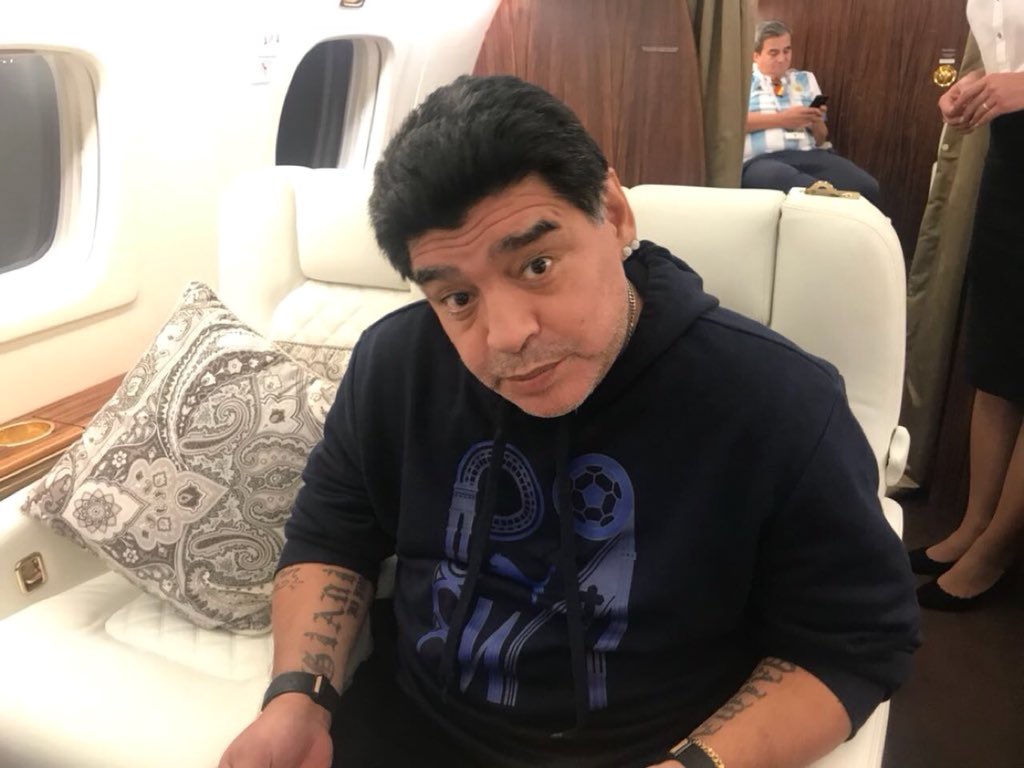 BREAKING: Diego Maradona will no longer be a paid FIFA ambassador after his 'embarrassing and provocotive behaviour' during #NGAARG last night. 

The former Argentina great was being paid £10,000 by FIFA for 'bringing the spotlight' to any #WorldCup⁠ ⁠ match he was at.