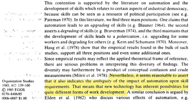 ilaria_armaroli's tweet photo. Those moments when you realise that most of the considerations arising from your PhD thesis, have been already written years ago, but you know that they're still fundamentally needed in today world. "Technological choice is a social choice"(Walton, McKersie 1988) #PhD_IA https://t.co/HUiFn7d5vI