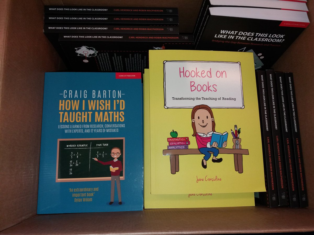 Cambs_SIS's tweet photo. The team's summer reading has arrived! Our advisers are looking forward to reading 'How I Wish I'd Taught Maths' by @mrbartonmaths, 'Hooked on Books' by @janeconsidine and 'What does this look like in the classroom?' by @C_Hendrick and Robin MacPherson. #cambsmaths #CambsEng https://t.co/mOKeu2oNYP