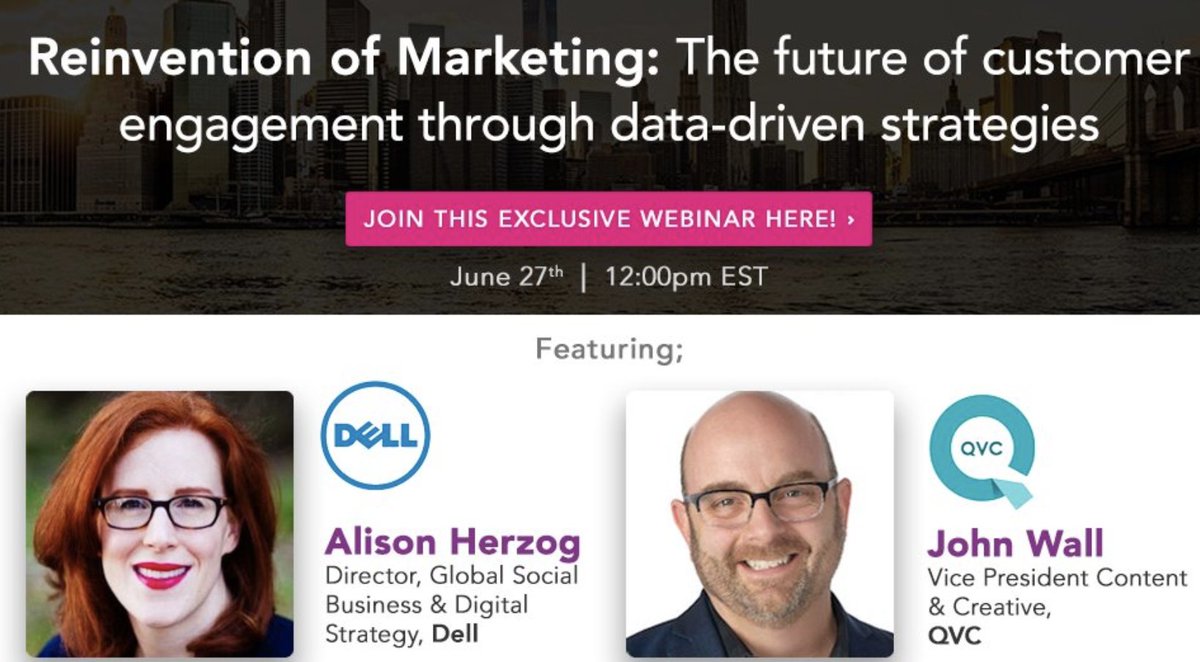 <a href="/agencycraftsman/">The Craftsman Agency</a>'s very own <a href="/GinaMichnowicz/">Gina Michnowicz</a> discusses how marketing is reinventing itself in order to engage consumers on a deeper, more personalized level. Join us (and senior execs from <a href="/Dell/">Dell</a> and <a href="/QVC/">QVC</a>) for TODAY's free webcast, at 9am PST: bit.ly/2IsQgsn