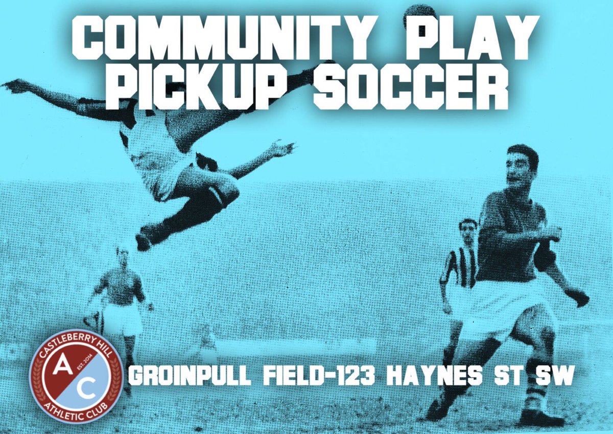 CastleberryAC's tweet photo. Join us today (6/27) @ our beloved GroinPull Field @ 6:00p for our weekly casual match of pickup soccer! All skill levels are welcome. #BYOB 🍺⚽️ #CHAC #CastleberryHillAC #CastleberryHill #Atlanta #ATL #HelpBuildTrenholm #NvmqvamSolvsBibes #Community #NonLeagueSoccer https://t.co/Zp0qrU64RA