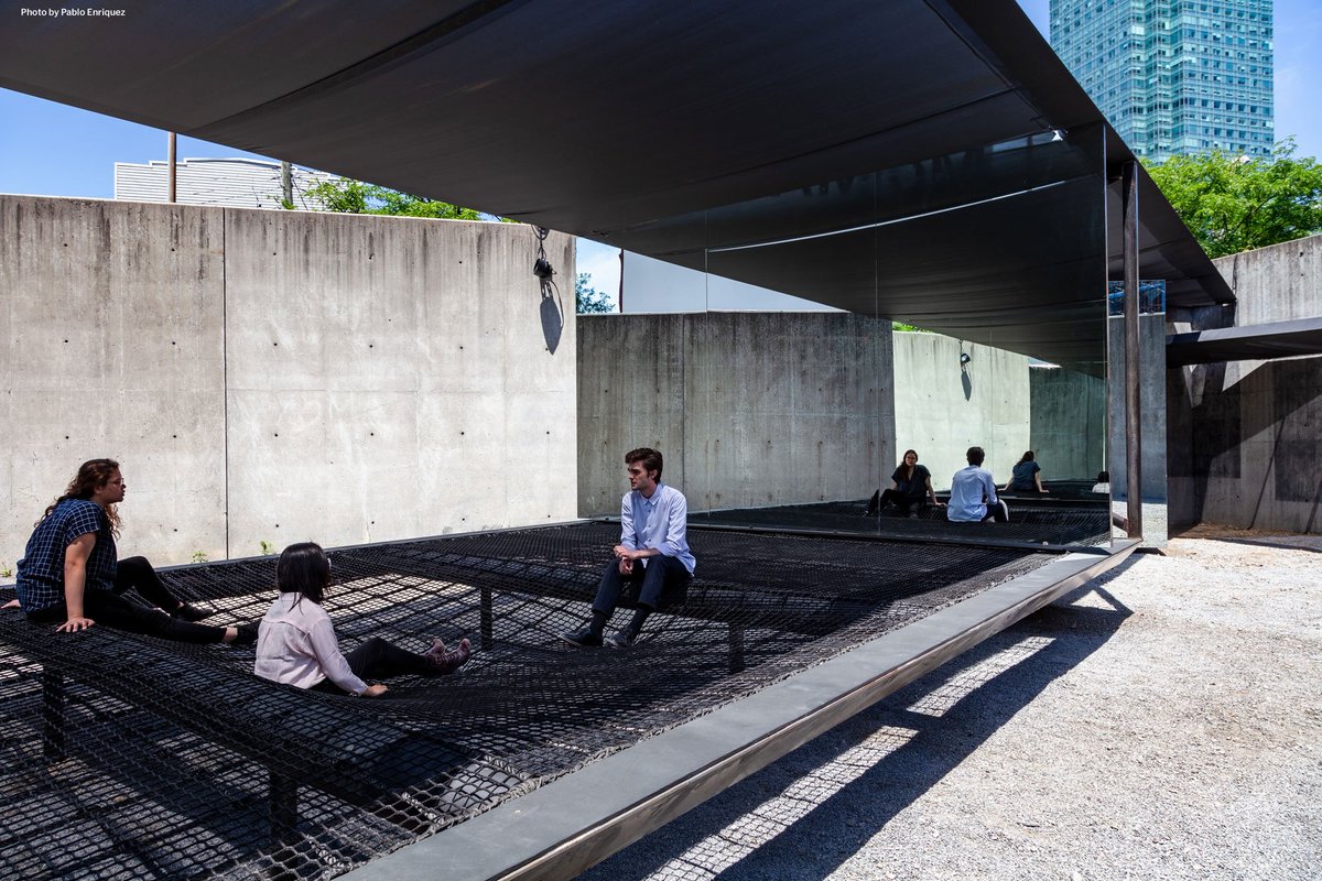 MuseumModernArt's tweet photo. “Hide & Seek” by @DreamTheCombine, our #YAP2018 winner, is here! Experience their responsive, kinetic environment in the @MoMAPS1 courtyard all summer long. Learn more at https://t.co/UQea2DGcb8 https://t.co/Lp3Qj0GXM8