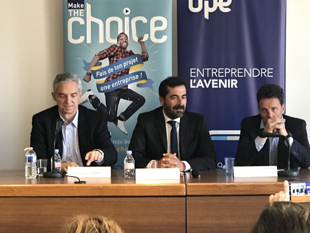 Conf de presse avant AG <a href="/JohanBencivenga/">Johan Bencivenga</a> <a href="/UPE13_/">Upe 13</a> avec @alexandresaubot et <a href="/GeoffroyRDB/">Geoffroy Roux de Bezieux</a>