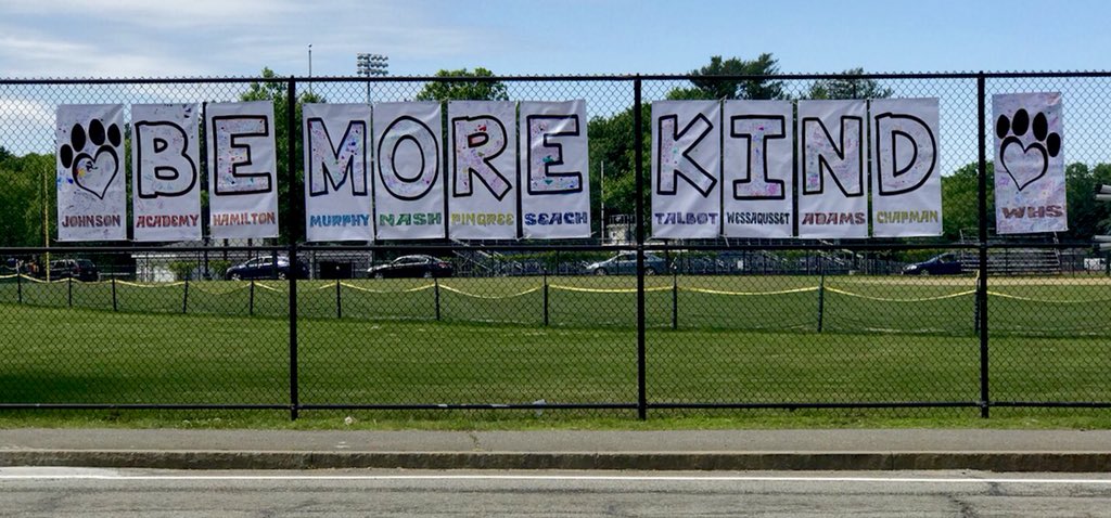 Headed off to the punk rock show tonight after spending the year working with students to #BeMoreKind and make #LittleChanges. Weymouth’s local response to #NeverAgain.  Thank you <a href="/frankturner/">Frank Turner</a> for your timely and inspirational album!  Here’s the pledge signed by our k-12 students
