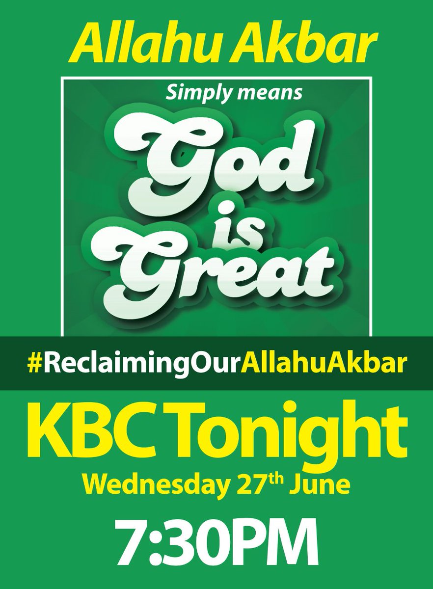 BootyShantel's tweet photo. Tune in for #ReclaimingOurAllahuAkbar on @KBCChannel1 at 730pm https://t.co/QLLyuZh8NH