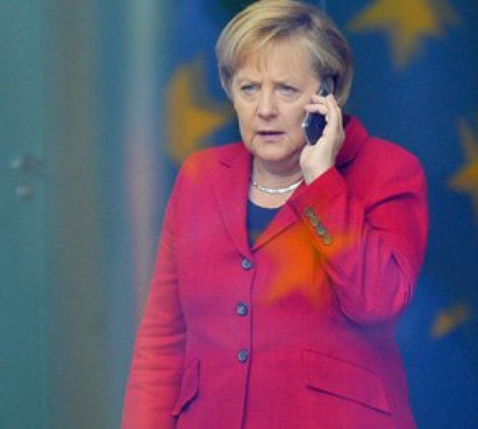 “Hello Kim Jong, this is Angela Merkel. We are ready to go to war with you against South Korea” #KORGER
