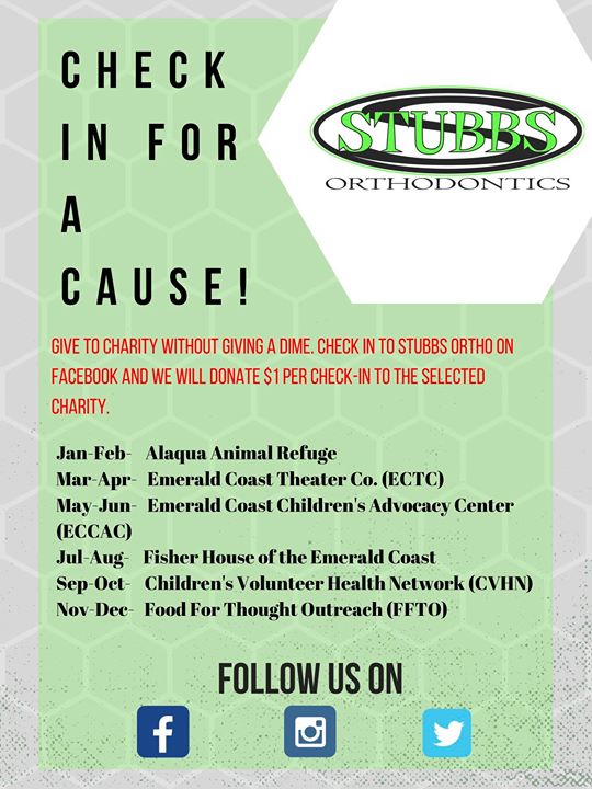 There is still time left in June! Stubbs Ortho is donating a DOLLAR to the ECCAC every time you sign into Stubbs Ortho on Facebook In June! You can make a difference!