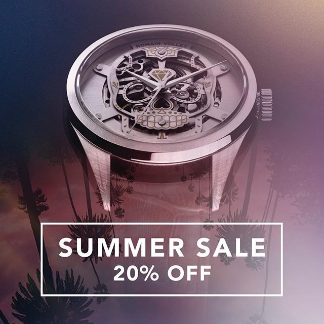 ROMAINVOLLET's tweet photo. Get 20% off ROMAIN VOLLET online store until 5th July using the code « SUMMERSKULL » 😎 #summersale #shopping #watchsale https://t.co/iBYUkVtH1f https://t.co/TI3UcsvpW0