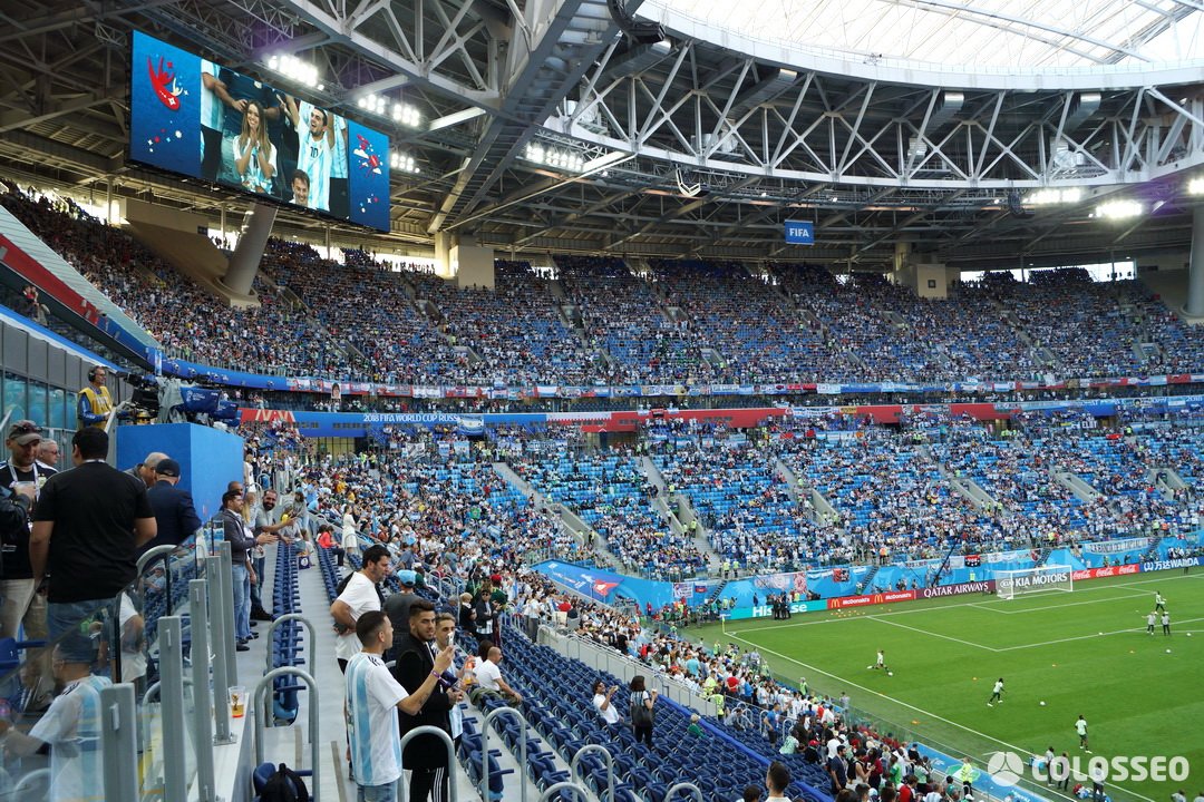 ColosseoEAS's tweet photo. We are bringing you an EXCLUSIVE pictures from the last night's #match at #ZenitArena in #StPetersburg, equipped with @ColosseoEAS giant #LED displays! #Nigeria vs. #Aregenina - 2:1, 2018 @FIFAWorldCup #football #soccer #russia2108 #WorldCup2018 #WorldCupRussia #Krestovsky https://t.co/pvst0WZNne