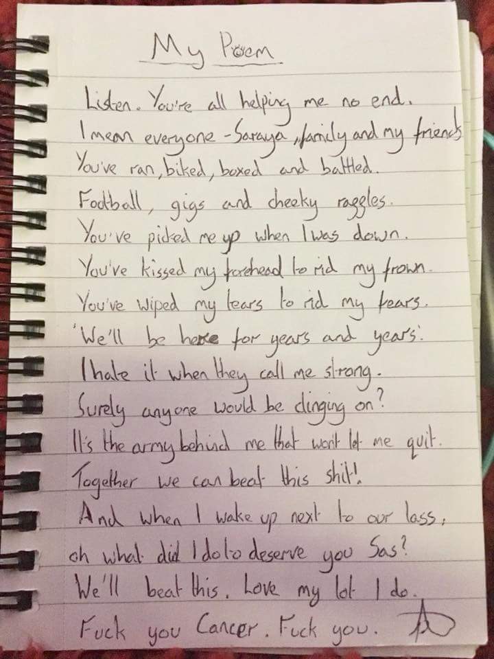 AaronsBattle's tweet photo. On #NationalWritingDay please check out Aaron's #poem

Aaron has terminal #cancer but we can save him with a treatment called #immunotherapy

Please follow, RT, Donate

https://t.co/h07FYS5YFm

Text to donate 
TDAB88 £5 to 70070 ... Less than a price of a book!!! 

#POEMS #books https://t.co/FkqSkfqU3k