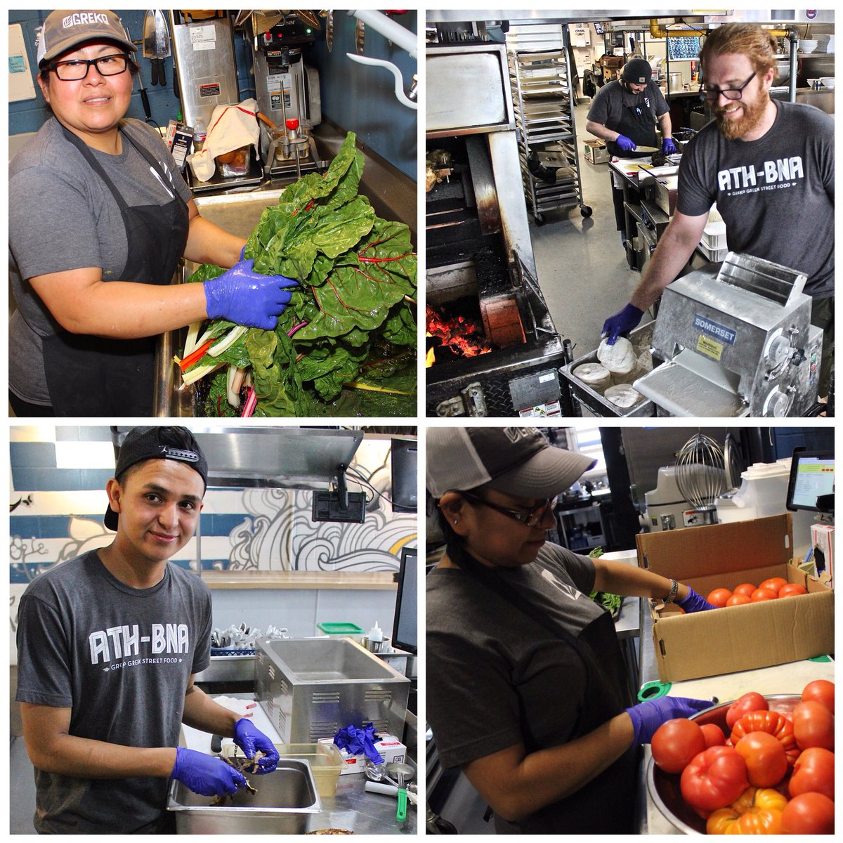 GrekoStreetFood's tweet photo. We’ve been prepping all morning &amp; we’re ready to welcome you! Open from 11am to 9pm (until 10pm on Friday &amp; Saturday). #LoveOurTeam #GrekoNashville https://t.co/e9PmAwHBaD