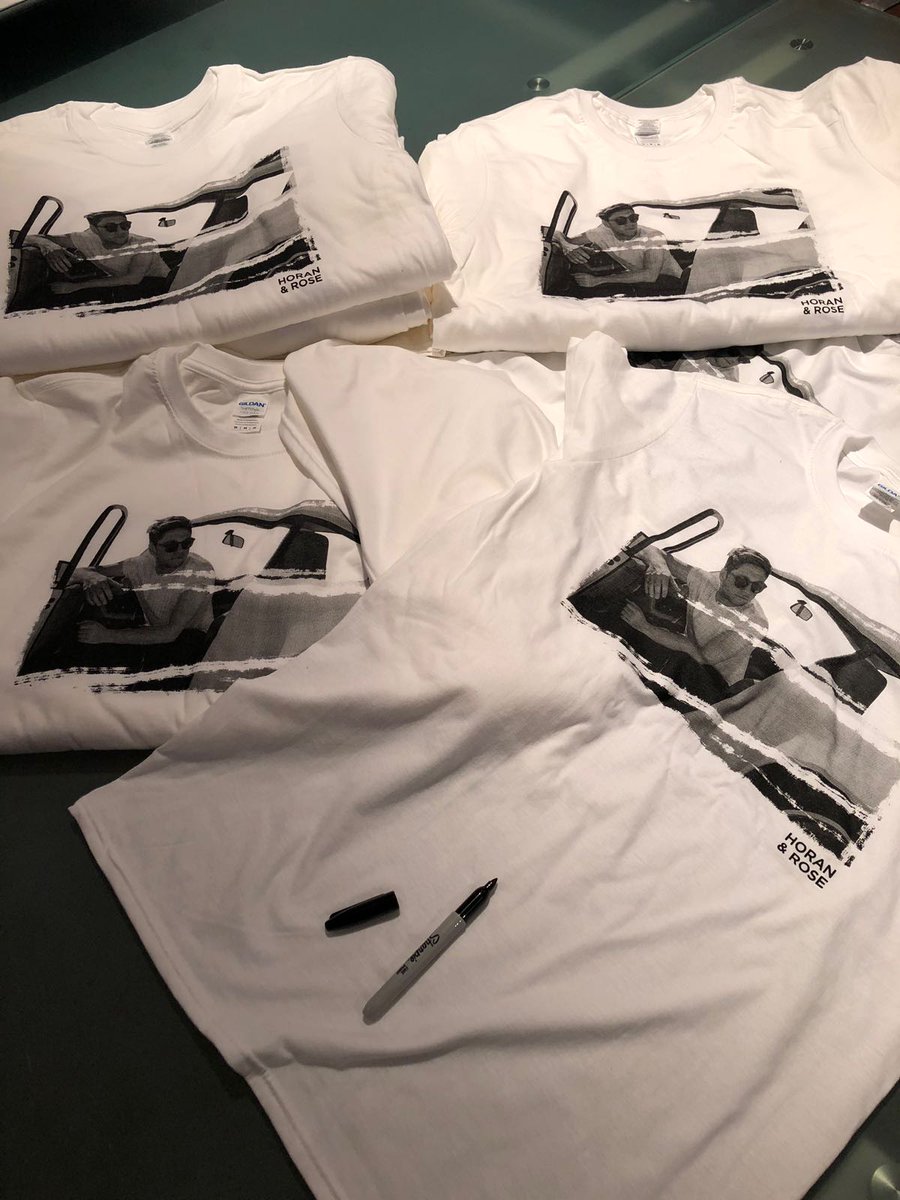 Just about to sign some Horan & Rose charity t-shirts . 50 of you will randomly be chosen to receive one. You’ve got 5 days left to buy it over at @YBP . 100% of the profits go to @CRUK_Kids and @RoseFoundation1 
yellowbirdproject.com/collections/ni…