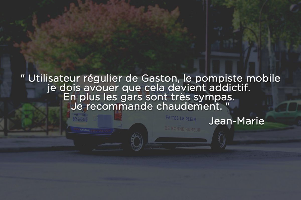 [#citation] "Utilisateur régulier de #Gaston, le pompiste mobile je dois avouer que cela devient addictif. En plus les gars sont très sympas. Je recommande chaudement." Jean-Marie. Merci pour ce #témoignage 😍😀
