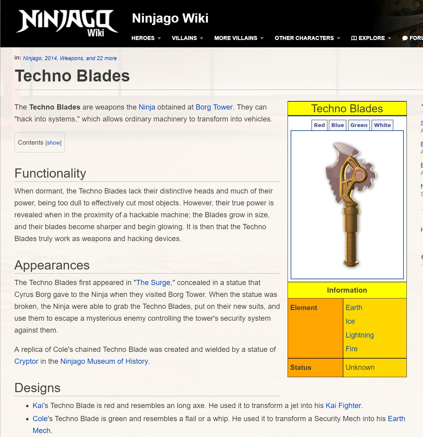 LEGO NINJAGO HELP: Cole's techno blade 