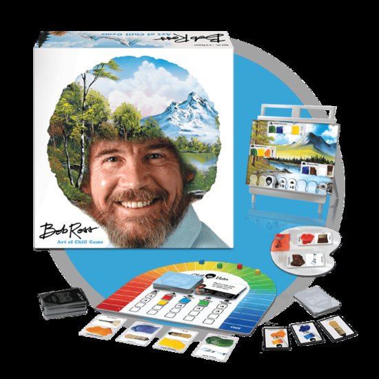 #BobRoss Art of Chill surprisingly fun and simple family game. Only improvement would be if it played with more than four...let's hope for an expansion!