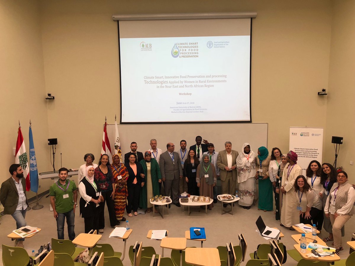 dr_abiad's tweet photo. End of day 2 and workshop on climate smart food preservation and processing technologies #csft_2018 @AUB_Lebanon @RuralDelights @FAO @AUB_FSP https://t.co/hnmj6Gh7DH