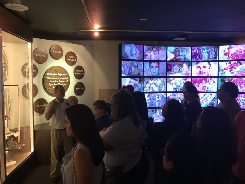 TexanCultures's tweet photo. Two of our educational specialists, Melanie and Greg, talking about our resources and leading a teacher tour of our Los Tejanos Exhibit.
#myITC #lostejanos #learningtexas #learnwithITC #texancultures https://t.co/yIoP8Dw0fY