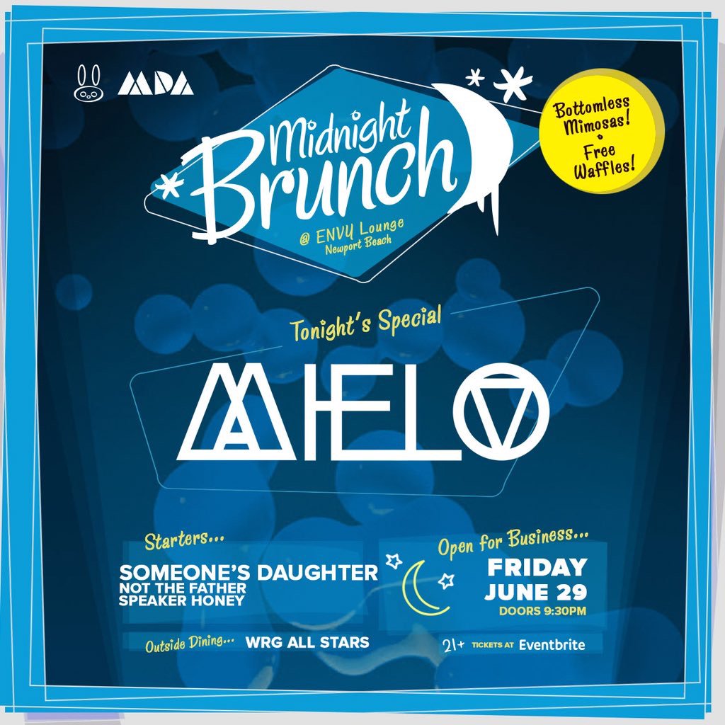 MnifestMGMT's tweet photo. .@mielomusic is @EnVyLoungeOC Friday for @12ambrunch w/ @SOME1SDAUGHT3R, Not the Father, and @SpeakerHoney!

cc: @WhiteRabbitGrp @follow_mda https://t.co/77axayIArs