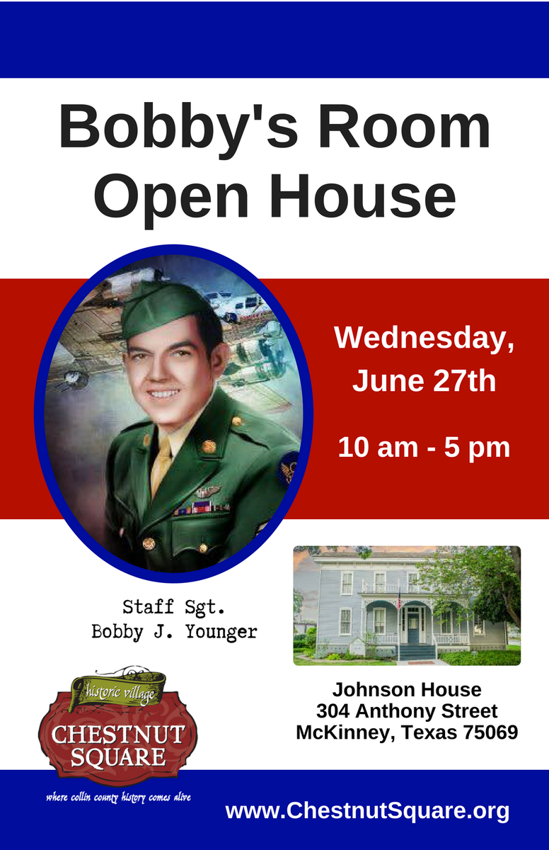 SquareChestnut's tweet image. We are honored to help commemorate Bobby J Younger. Open House today from 10-5pm at 304 Anthony St in McKinney Texas. #ChestnutSquare #DowntownMcKinney #USArmyAirCorps