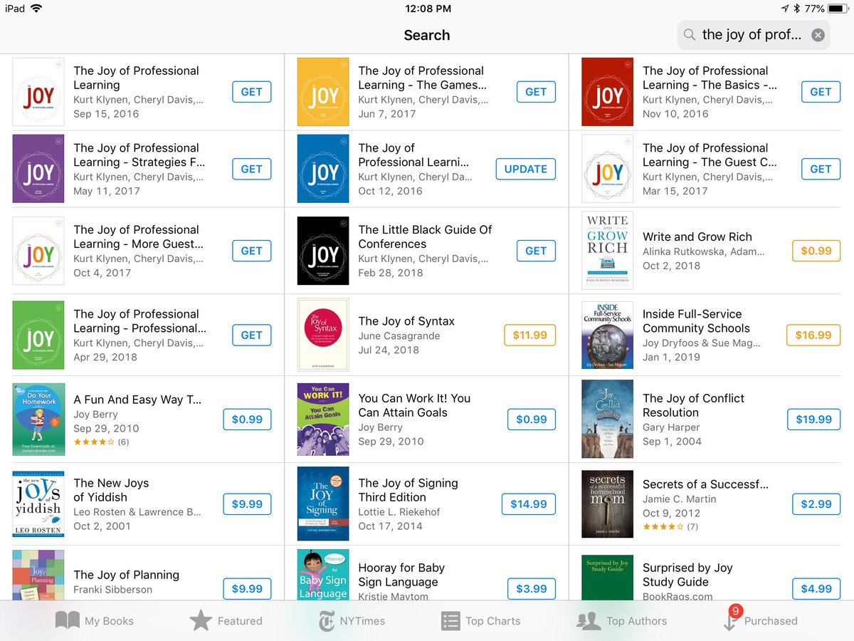 stonemamma's tweet image. #iste18 Terrific playground session on the Joy of Professional Learning iBooks series. #joyofPL #CatholicEdChat #notatISTE