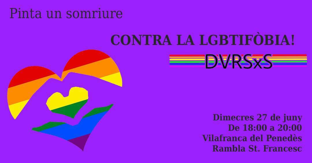 Avui <a href="/diversxs_pdes/">Diversxs Alt Penedès</a> a la Rambla de Vilafranca: conscienciació i visibilització! Ànims i endavant! #LGTBI 🏳️‍🌈