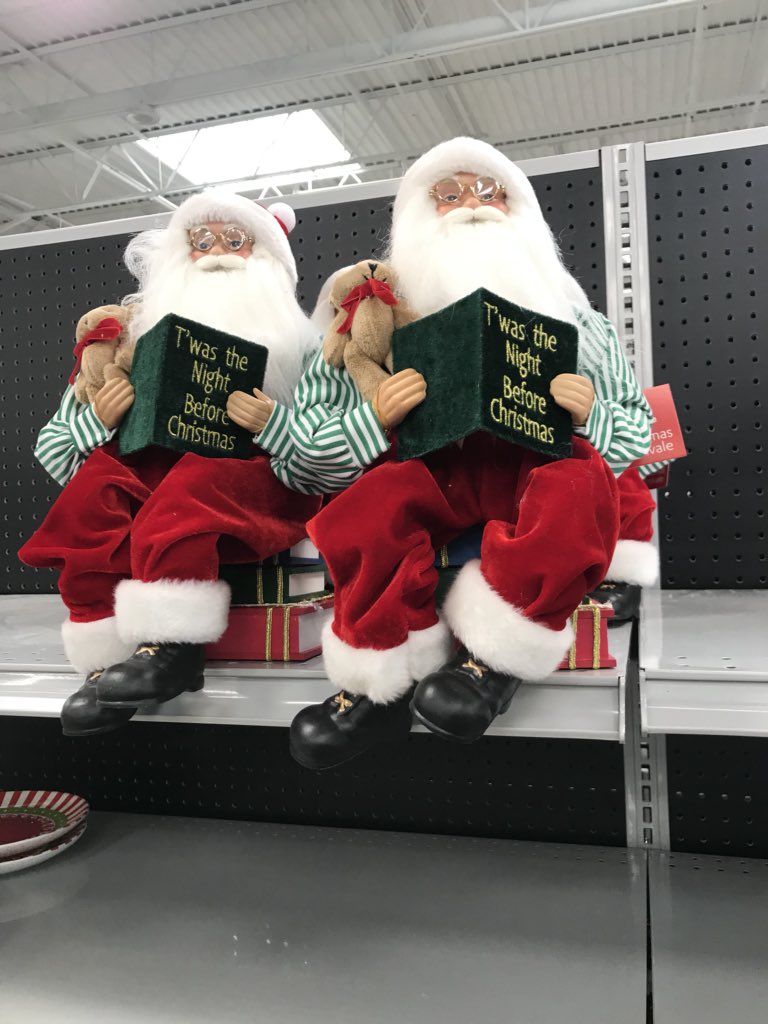 MarthaSugalski's tweet photo. Even Santa doesn’t look happy to be out on the shelf so early https://t.co/w1MpI8uIOI