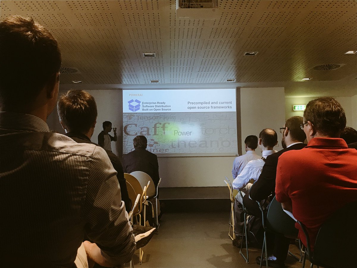 sangioluca's tweet photo. @IBM #PowerAI Meetup Rome @grikell on stage! #AI solution ready for the Enterprises #deeplearning https://t.co/5DWoM2Viqk