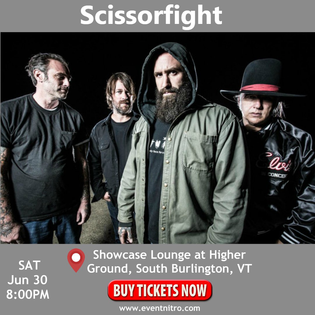 EventNitro's tweet photo. Scissorfight
_______
Check Out other upcoming events: 
🌐 https://t.co/w2z4K3GQ3e
Or contact us for more details:
📞 (866) 459 9233

#EventNitro #Scissorfight #ShowcaseLounge #HigherGround #Americanfourpieceband #Portsmouth #SouthBurlington #VT #Ticketshome https://t.co/drYskirXAi