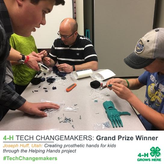 maxgattoni's tweet image. #Microsoft RT 4H: Meet Joseph Huff, Utah4H’er and Grand Prize Winner of the Microsoft &amp;amp; 4-H #TechChangemakers Contest! He is creating prosthetic hands for kids through the Helping Hands project. Learn more: bit.ly/2MtDPix