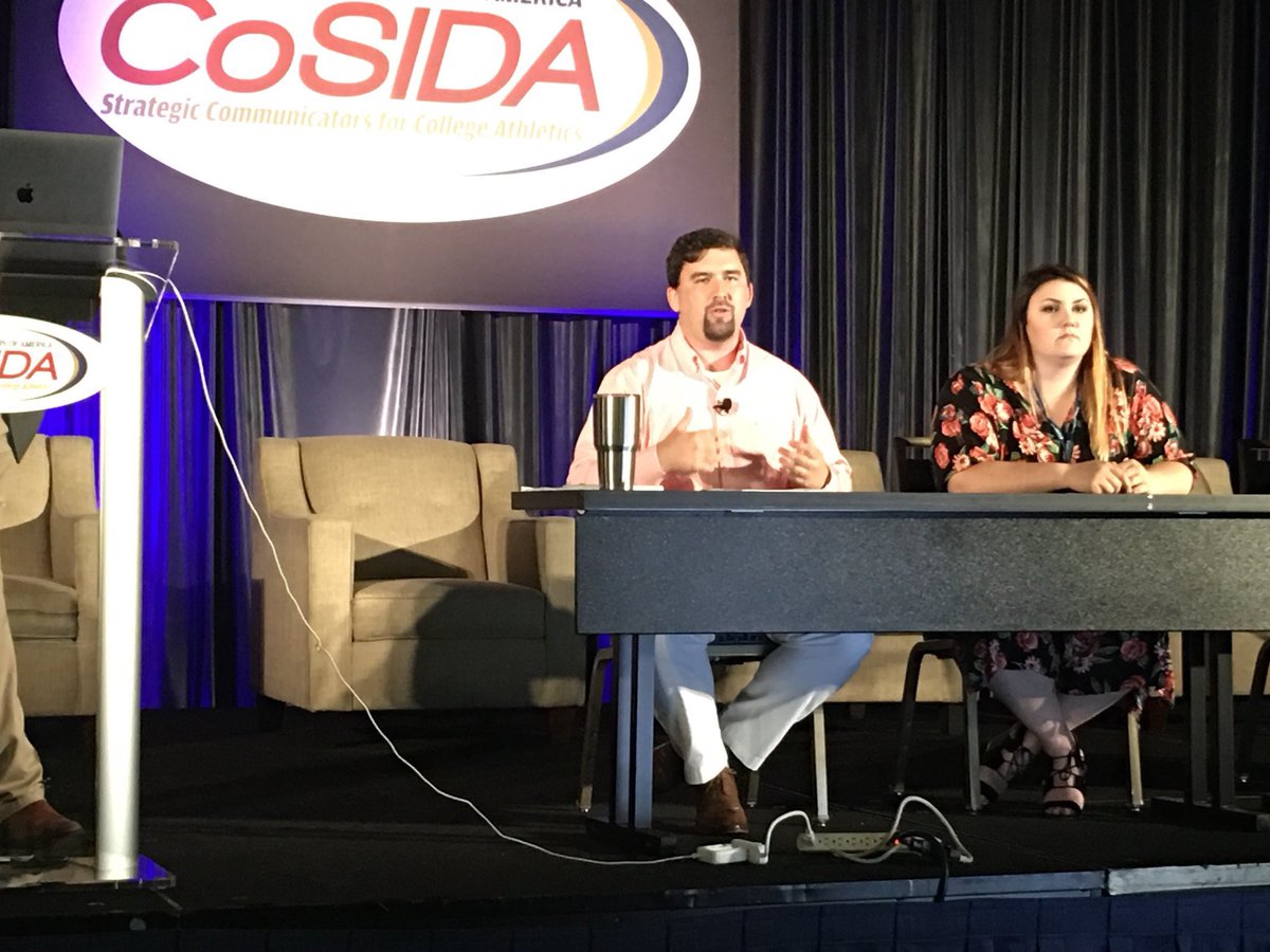 NewberrySports's tweet photo. Director of Athletic Communications Randall Stewart (@NewberrySID) was a panelist today at the College Sports Information Directors of America national convention, speaking on blending new and traditional media https://t.co/dSqk3q6biq