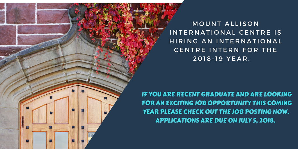 MTA_Intl_Centre's tweet photo. The International Centre is hiring an International Centre Intern for the 2018-19 year.  The application period is now open and deadline to apply is July 5.  For more information about the job opportunity, go to: https://t.co/du4LLwCvu2 https://t.co/8mJ7BKu4SO