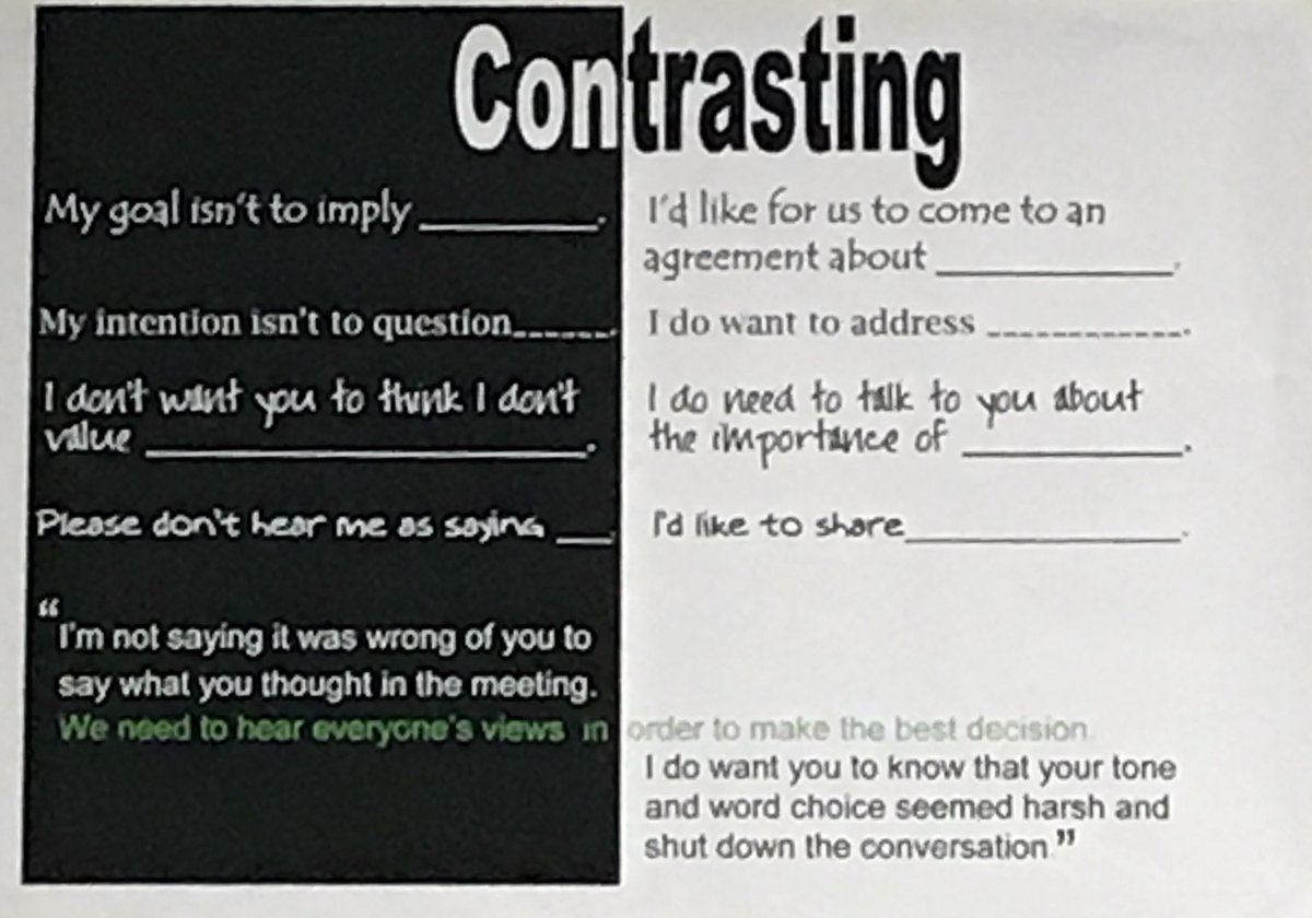 Learning the power of contrasting statements #gamechanger #PISDTLA